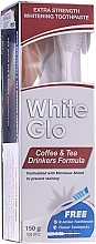Set "Coffee & Tea Drinkers", white & blue toothbrush - White Glo Coffee & Tea Drinkers Formula Whitening Toothpast (toothpaste/100ml + toothbrush) — photo N1
