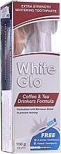 Fragrances, Perfumes, Cosmetics Set "Coffee & Tea Drinkers", white & blue toothbrush - White Glo Coffee & Tea Drinkers Formula Whitening Toothpast (toothpaste/100ml + toothbrush)