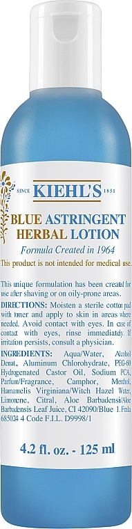 Herbal Lotion for Problem Skin - Kiehl's Blue Herbal Astringent Lotion — photo N9