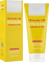 Fragrances, Perfumes, Cosmetics Vitamin Face Cleansing Gel Foam - Farmstay Derma Cube Vita Clinic Cleansing Gel Foam