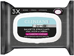 Fragrances, Perfumes, Cosmetics Vegetable Charcoal Cleansing Wipes - Clinians Detox Make-Up Remover Wipes With Vegetable Charcoal