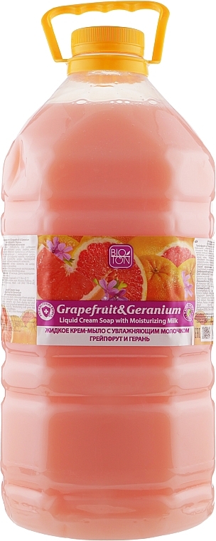 Liquid Cream Soap "Grapefruit & Geranium" - Bioton Cosmetics Active Fruits Grapefruit & Geranium Soap — photo N24