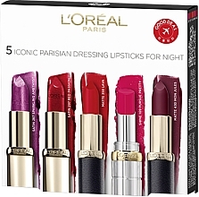 Fragrances, Perfumes, Cosmetics Set - L'Oreal Paris Lip Dressing By Night Lipsticks Set (lips/2x5g + lips/2x4.5g +lips/4.8g)