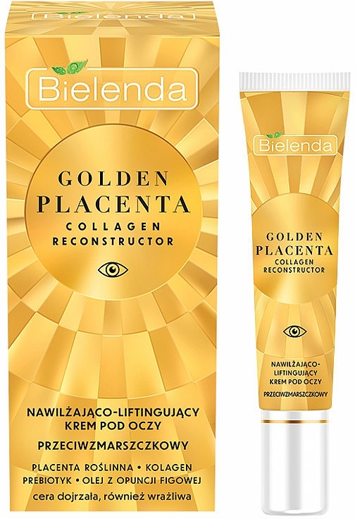 Moisturizing & Lifting Eye Cream - Bielenda Golden Placenta Collagen Reconstructor — photo N4