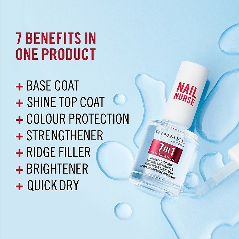 7-in-1 Nail Polish Base and Top Coat - Rimmel Nail Nurse 7 in 1 Nail Treatment — photo N10