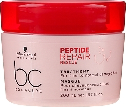 Repair Mask for Thin & Normal Damaged Hair - Schwarzkopf Professional BC Bonacure Peptide Repair Rescue Treatment Mask — photo N2