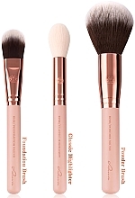 Makeup Brush Set, 14 pcs - Luvia Cosmetics Rose Golden Vintage Essential Brushes Set — photo N4