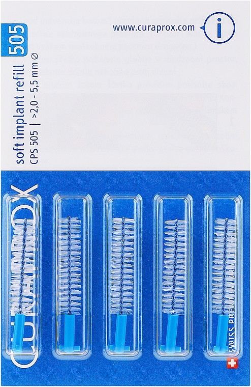 Set of Interdental Brushes for Implants, CPS 505, 5pcs - Curaprox Soft Implant  — photo N1