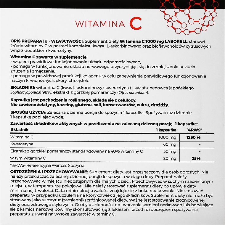 Vitamin C 1000 mg Dietary Supplement, capsules - Laborell — photo N2