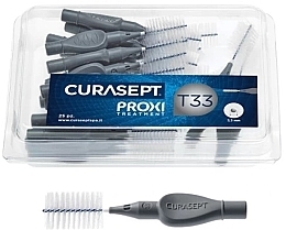 Interdental Brush, 3.3 mm, Anthracite, Pack of 25 - Curaprox Curasept Proxi Treatment T33 Antracite — photo N1