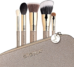 Makeup Brush Set in Makeup Bag, 5 pcs - Sigma Beauty Radiant Glow Brush Set — photo N5