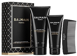 Fragrances, Perfumes, Cosmetics Set - Balmain Homme Essentials Set (h/gel/100ml + b/wash/200ml + brush/1pcs)