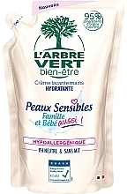 Hand Cream Soap for Sensitive Skin - L'Arbre Vert Family & Baby Sensitive Hand Wash (refill) — photo N4