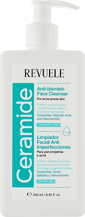 Cleansing Gel Against Age Spots - Revuele Ceramide Anti-Blemish Face Cleanser For Acne-Prone Skin — photo N1