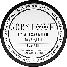 Polyacrylic Nail Gel - Alessandro International AcryLove Poly-Acryl-Gel Clear White — photo N8