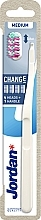 Toothbrush, medium, +4 refill cartridges, white - Jordan Change Medium — photo N1