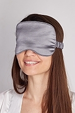 Natural Silk Sleep Mask with Pouch, grey - de Lure Sleep Mask — photo N2