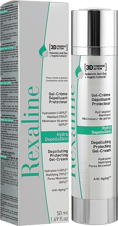 Protective Detox Facial Gel Cream - Rexaline Hydra 3D Hydra-DepolluSkin Gel-Cream — photo N13