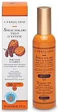 Fragrances, Perfumes, Cosmetics Sunscreen Spray with Prickly Pear & Desert Date Oils - L'Erbolario Summer Veil Solar Spray SPF 50