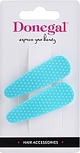 Fragrances, Perfumes, Cosmetics Hair Clips, 2pcs, blue & polka dots - Donegal