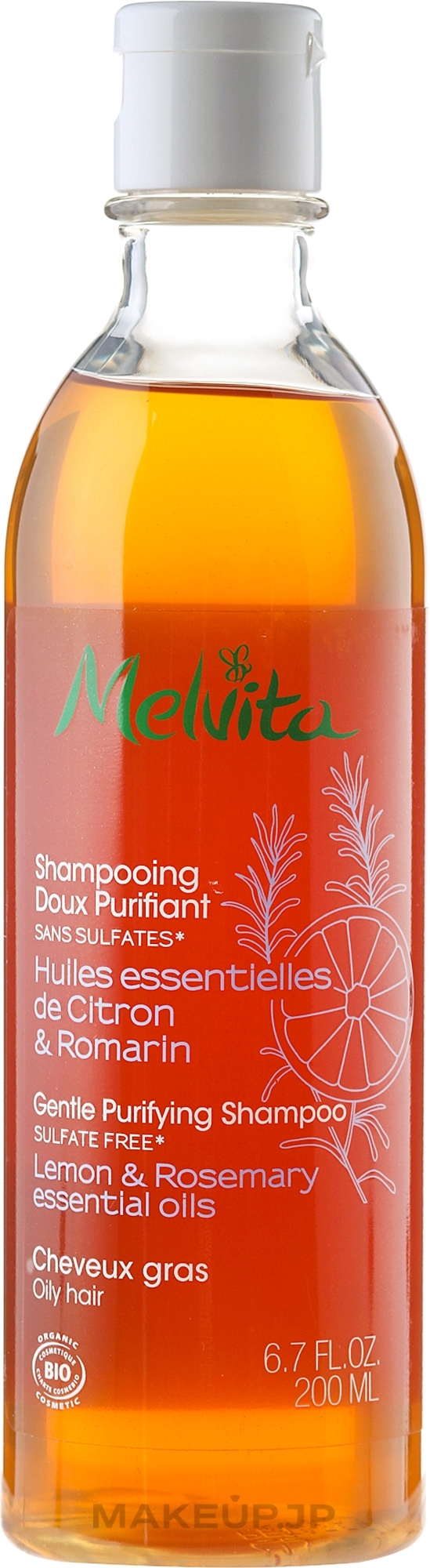 Gentle Cleansing Shampoo for Oily Hair "Lemon & Rosemary" - Melvita Hair Care Gentle Purifyng Shampoo — photo 200 ml