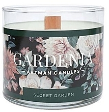 Fragrances, Perfumes, Cosmetics Decorative Candle in Glass, 9x10 cm - Artman Gardenia Secret Garden