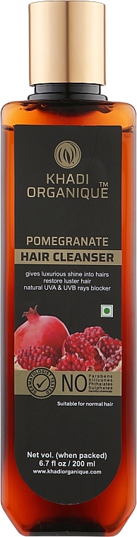 Natural Ayurvedic Shampoo "Pomegranate" - Khadi Natural Pomegranate Hair Cleanser — photo N1