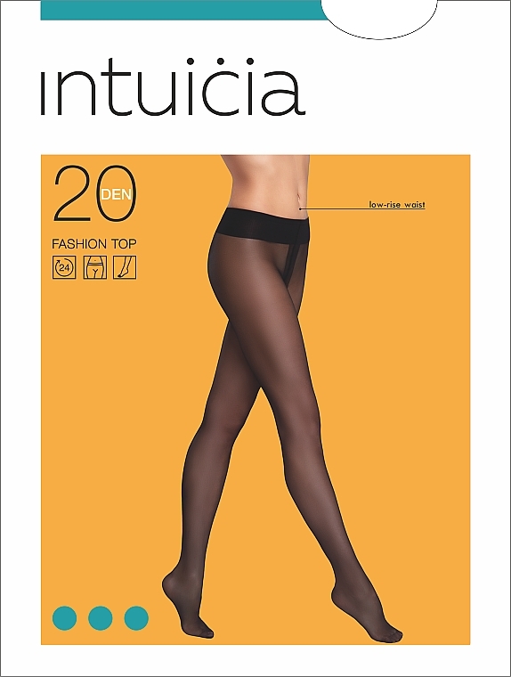 Tights "FASHION TOP" 20 Den, black - Intuicia — photo N4