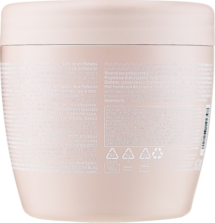 Hair Mask, Moisturizing - Alfaparf Lisse Design Keratin Therapy Rehydrating Mask — photo N19