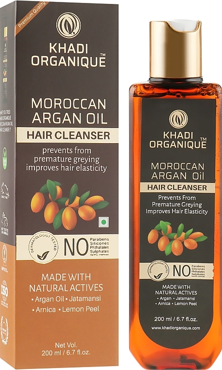 Natural Sulfate-Free Shampoo "Moroccan Argan Oil" - Khadi Organique Moroccan Argan Oil Hair Cleanser — photo N1