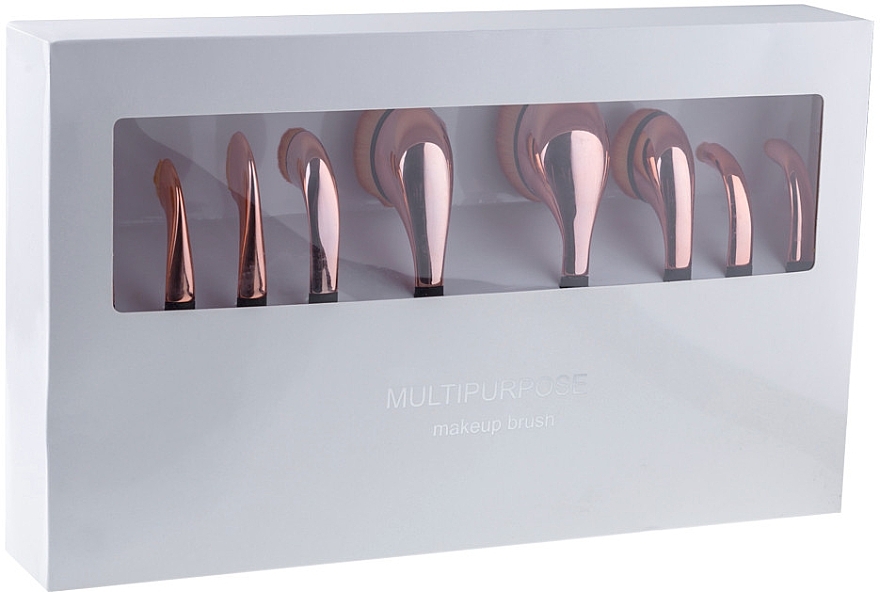 Makeup Brush Set with Metal Handle, 9 pcs - Lila Rossa — photo N9