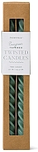 Decorative Candle Set, green - Paddywax Cypress & Fir Evergreen Twisted Taper Candles — photo N2