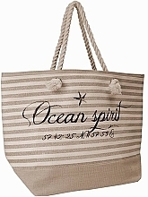 Fragrances, Perfumes, Cosmetics Beach Bag, 60x40x25 cm, beige striped - Corvet
