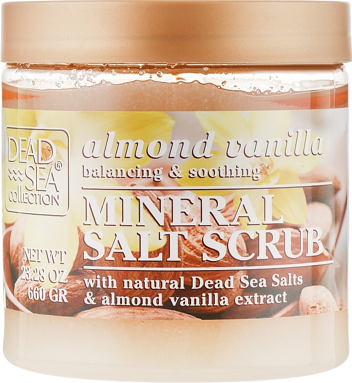 Body Scrub with Dead Sea Minerals, Almond Oil & Vanilla - Dead Sea Collection Almond Vanilla Mineral Salt Scrub — photo N1