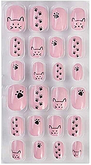 Cat False Nails for Kids, pink, 961 - Deni Carte Magic Miss Tips — photo N2