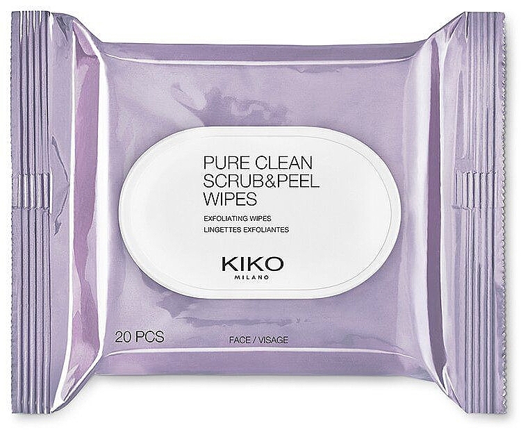 Exfoliating Face Wipes - Kiko Milano Pure Clean Scrub & Peel Wipes — photo N1