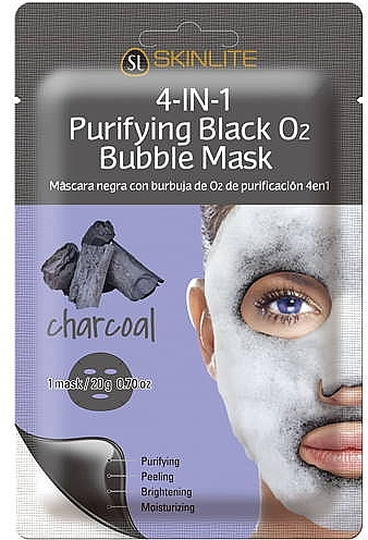 Charcoal Bubble Face Mask - Skinlite Purifying Black Bubble Mask — photo N1