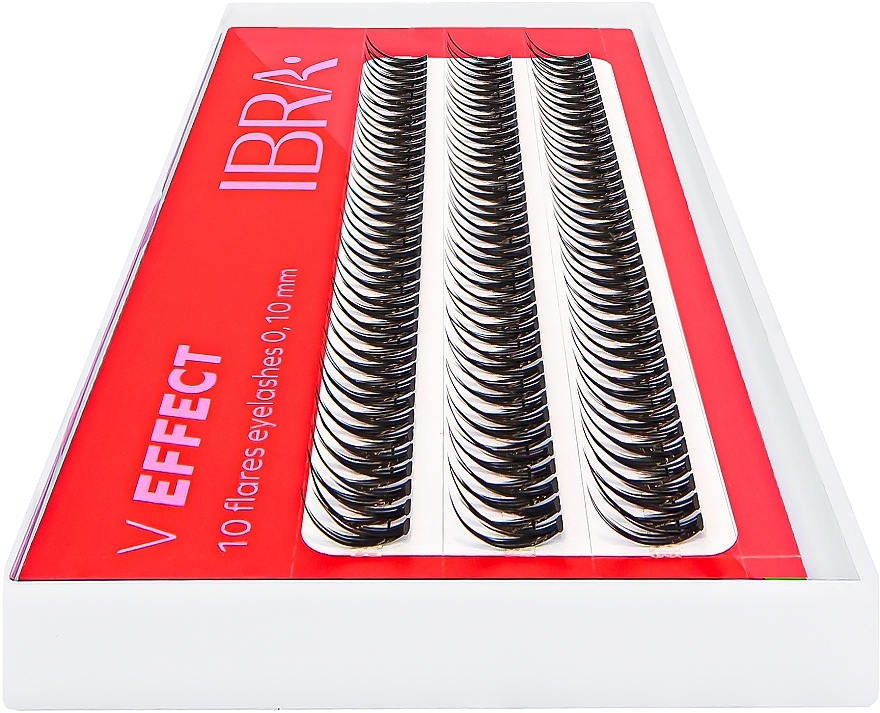 False Lashes Flares "V Effect" 0,10mm - Ibra 10 Flares Eyelash — photo N2