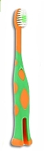 Fragrances, Perfumes, Cosmetics Kids Toothbrush, soft, over 3 years old, orange and green - Wellbee Travel Toothbrush For Kids