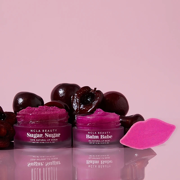 Set 'Black Cherry' - NCLA Beauty Black Cherry (l/balm/10ml + l/scrub/15ml + scrubber) — photo N7