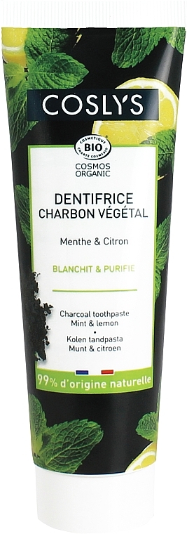 Charcoal Toothpaste with Mint & Lemon - Coslys Mint & Lemon Charcoal Toothpaste — photo N4