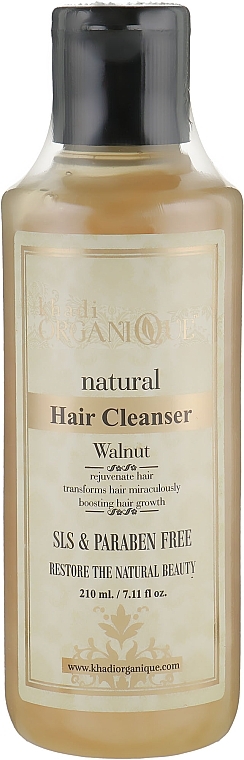 Natural Herbal Sulfate-Free Ayurvedic Shampoo "Walnut" - Khadi Organique Walnut Hair Cleanser — photo N3