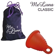 Menstrual Cup with Pull Tab, L-size, red - MeLuna Classic Shorty Menstrual Cup Ring — photo N3