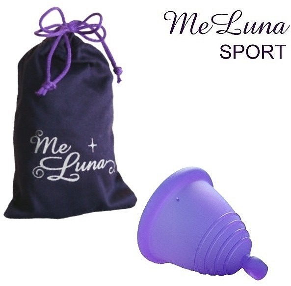Menstrual Cup with Ball, size L, purple - MeLuna Sport Shorty Menstrual Cup — photo N1