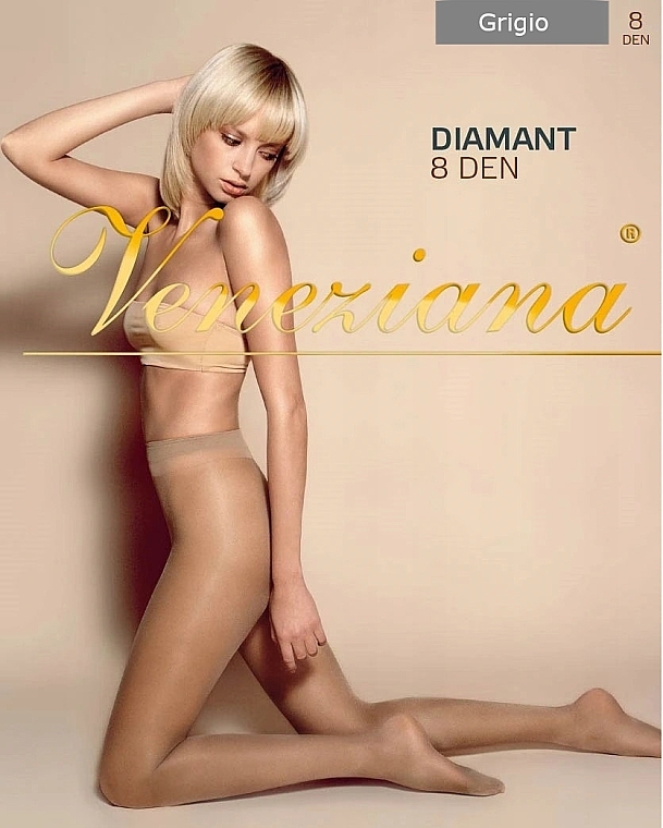 Women's Tights "Diamant", 8 Den, grigio - Veneziana — photo N3