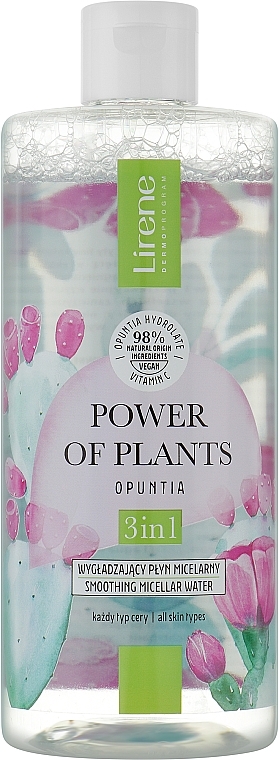 Smoothing Micellar Water 3in1 - Lirene Power Of Plants Opuncja Micellar Water — photo N11