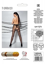 Erotic Tights with Cutout 'Tiopen' 021, 20 Den, black - Passion — photo N2