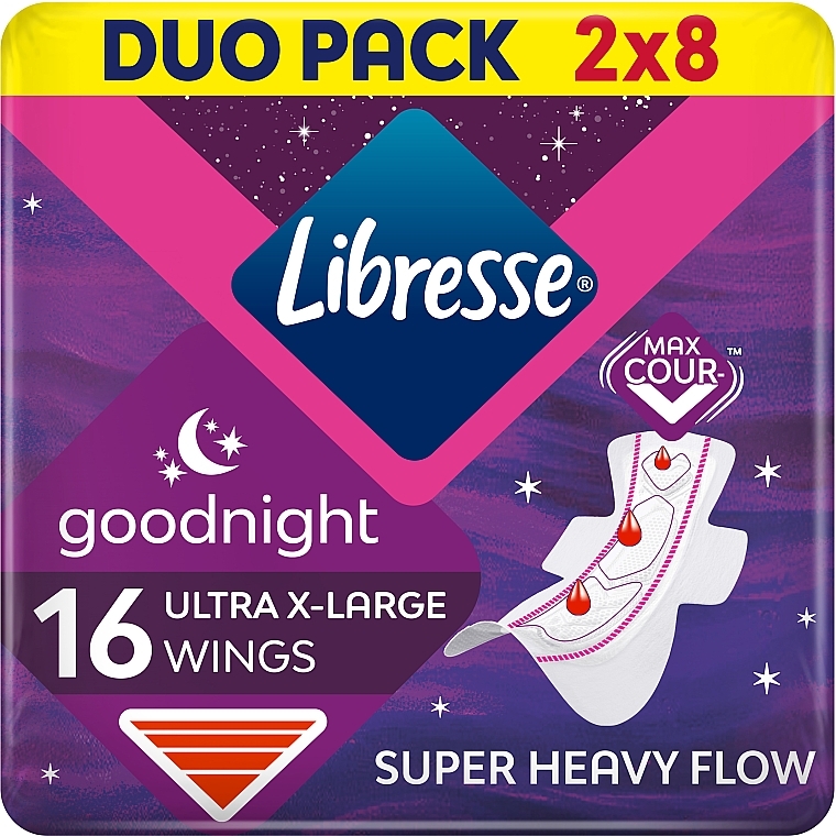 Sanitary Pads, 16 pcs - Libresse Ultra Goodnight Extra Large — photo N1