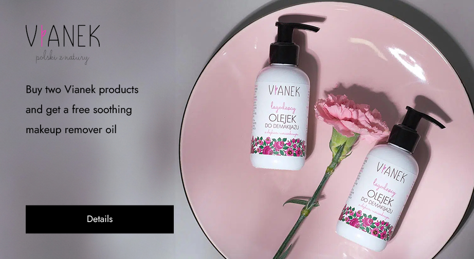 Buy two Vianek products and get a free soothing makeup remover oil