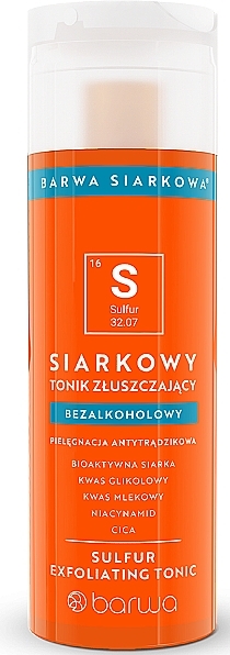 Exfoliating Face Toner with Sulfur - Barwa Siarkowa Tonic Sulphur — photo N1